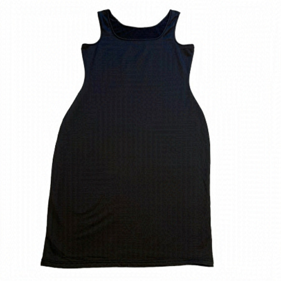 Black Body Con Tank Dress Sleeveless Mid Length - Size XL - Picture 2 of 13